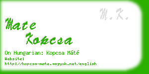 mate kopcsa business card