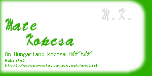 mate kopcsa business card